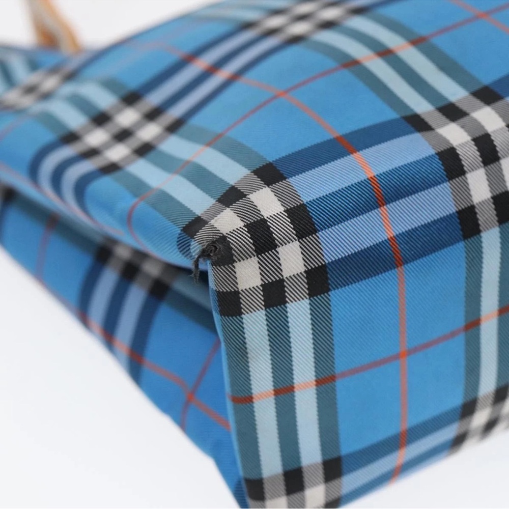 BURBERRY Blue Plaid Tote  Auth 87633 - Picture 10 of 10